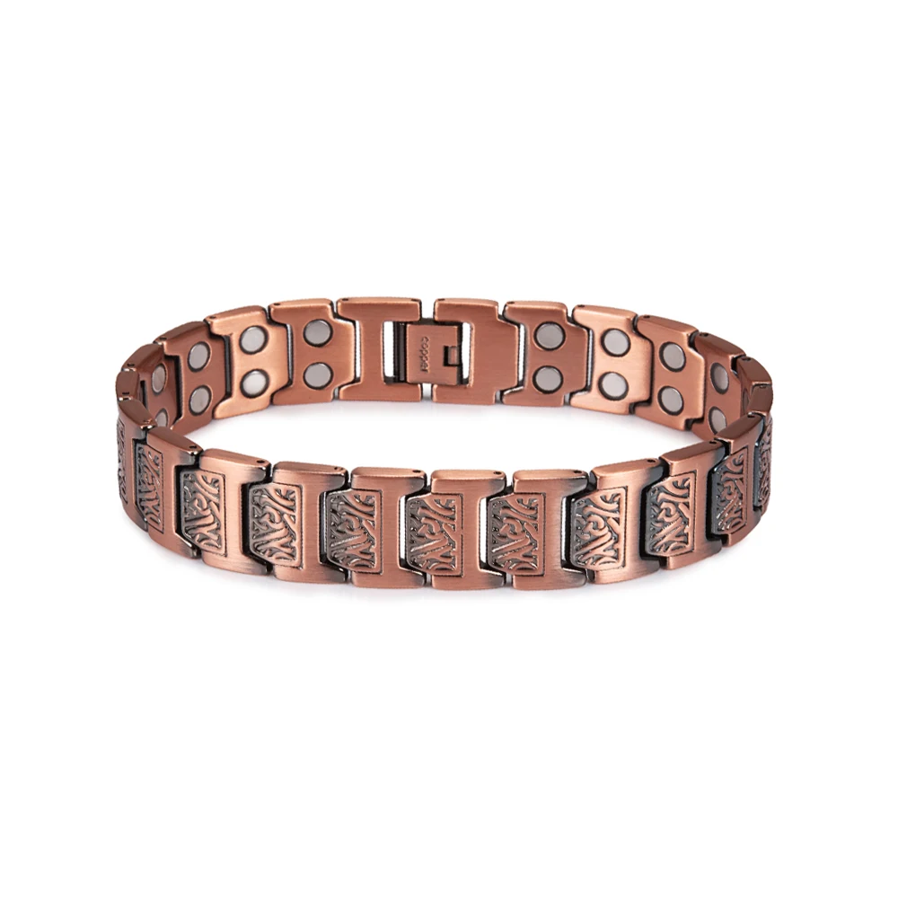 Magnetic Copper Bracelet Men Viking Copper Magnetic Bracelet Arthritis Men Hand  - £27.68 GBP