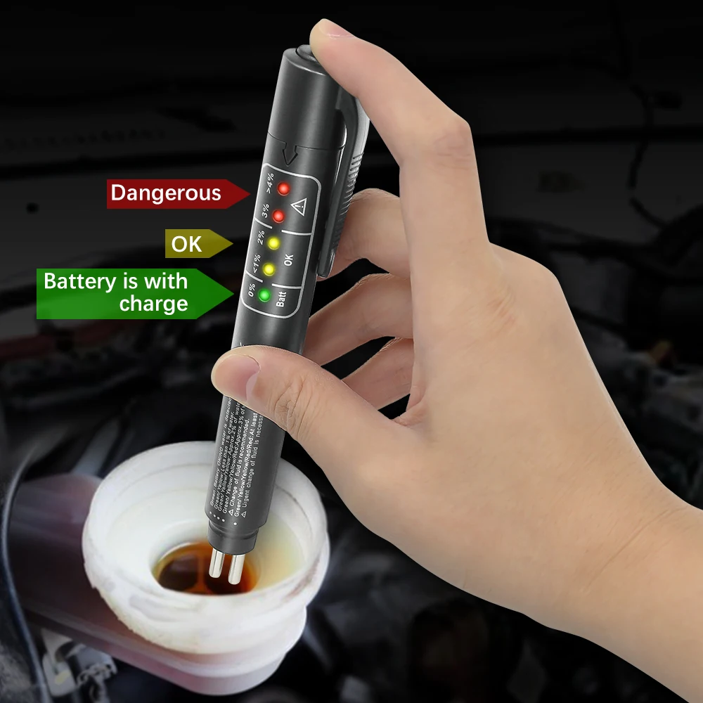 DOT3/4/5 Car ke Fluid Tester Auto ke Oil Quality Check Pen 5 LED Indicator Autom - £76.84 GBP