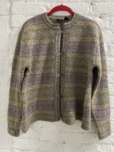 Skyr Women&#39;s Nordic Gray Wool Sweater Cardigan Size Medium - $24.69