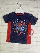 Marvel Spider-Man Blue Red Graphic Short Sleeve Tee T-Shirt Top Kids Boys 3T - £11.61 GBP