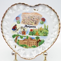 Arizona Heart Shaped Souvenir Mini Plate Grand Canyon Saguaro Forest Vintage - £8.62 GBP