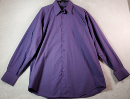 Crazy Horse Shirt Mens Size 16.5 Purple Cotton Long Sleeve Collared Button Down - £13.73 GBP