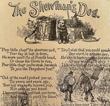 The Showmans Dog Poem 1892 Victorian Art Woodcut Printing Ephemera DWY10B - £27.69 GBP