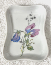 Limoge France Alanternier Sweetpea Mini Pin Tray 3 1/2 x 2 5/8&quot; Pink Blu... - $14.36