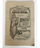 Vtg 1900&#39;s Grand Opera Libretto &quot;Louise&quot; Fred Rullman theatre program - $19.99