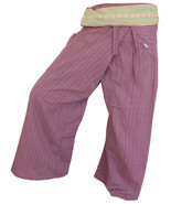 FIS07 burgundy - Yoga Sport Wrap Trousers Fisherman Thailand Cotton pant... - $19.99
