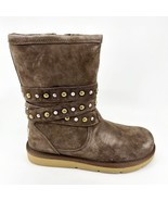 UGG Clovis Brown Studded Womens Suede Sheepskin Shearling Boots 3329W ESP - $94.95