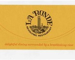 La Ronde Revolving Restaurant Menu Honolulu Hawaii 1970&#39;s - £61.72 GBP