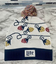 Miller Lite 2023 Winter Beanie Hat Christmas Light Hopps Pom Pom NEW - £14.33 GBP