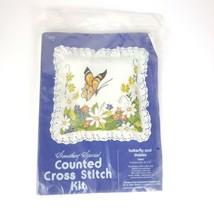 Vintage Something Special Cross Stitch Kit Butterfly Daisies Nature Scene 50009 - $12.08