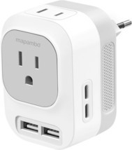 European Universal Travel Plug Adapter 220V to 110V Voltage Converter with 2 USB - £56.13 GBP