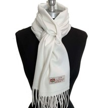 100% Cashmere Scarf Wrap Made In England Solid White Super Soft Warm #10... - £15.75 GBP