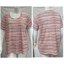 Penmans Plus Women&#39;s Crew Neckline Tee with Pink and Red Stripes Size 3X NEW - $13.99