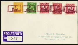 Castleton, IN Negative Boxed Castle in Purple Fancy Cancels On Registered Cover - $195.00