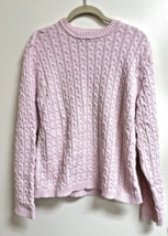 Soft Sweet Pink Karen Scott Women&#39;s SZ XL Cabel Knit Sweater Great Shape - $14.36