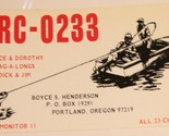 Vintage CB Ham radio Amateur Card KRC 0233 Portland Oregon - £3.93 GBP