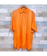 Peter Millar Luxury Polo Shirt Orange Double Mercerized Cotton Casual Me... - $34.64