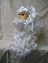 White Santa Claus Costume Wig Beard Set Kris Kringle Jolly Elf Father Ch... - $18.95