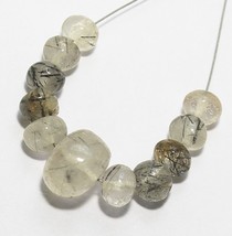 Natural Rutile Quartz Loose Gemstone Briolette 17.95 Cts (6mm To 10mm) 11 Pcs - £5.49 GBP