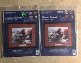 2 Candamar Thomas Kinkade Country Memories Autumn Cross Stitch Kit 50962 10 x 8. - $12.00