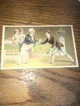 Antique Victorian Trade Card Boston Curtis Davis Welcome Soap 1880s 4 x 2.5 - $20.35