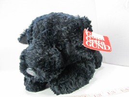 Gund 1474 NUZZLES Black Puppy Dog Red Bow Stuffed Plush w/Tag 15" Realistic - $23.38
