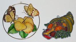 Two Vintage Stained Glass Look 5&quot; Window Sun Catchers - £7.62 GBP