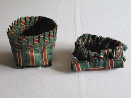 Longaberger ~11&quot; Imperial Stripe Elastic Gathered Garter Bow + Small Lin... - $177.40 MXN