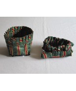 Longaberger ~11&quot; Imperial Stripe Elastic Gathered Garter Bow + Small Lin... - $176.60 MXN