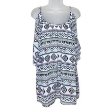 Women&#39;s Miken swim sheer tribal cold shoulder swim cover up size medium - £14.46 GBP