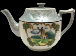 Variant Gaudy Blue Willow Pattern Lusterware Tea Pot Japanese 1920s Rare... - £38.95 GBP
