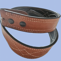 Vintage Mens Bianchi B10 Leather Belt Size 34 Pre-Loved Reversible Black & Brown image 2