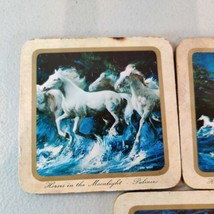 (5) VTG 3.75x3.75&quot; White Horses In The Moonlight Palmer Drink Table Coas... - £7.88 GBP