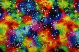 Sewing Cotton Quilting Joann Fabric Rainbow Space Galaxy Multicolor Prin... - $180.91 MXN
