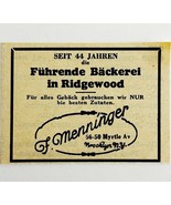 1945 WW2 German-USA Shop Advertisement Menninger Bakery Brooklyn NYC C94B - $27.40 CAD