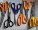 Lot of 6 Large Scissors Multi Color School Room Crafting Sewing Stainles... - $29.99