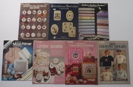 Cross Stitch Pattern books / booklets Lot of 7 Country Collectibles and ... - $13.98