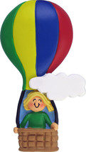 Hot Air Balloon Female Blonde Personalized Christmas Tree Ornament - £13.07 GBP