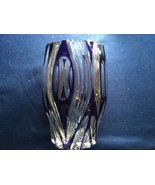 Stylish and Elegant Crystal Hand-Crafted  Vase, 9.25&quot; Vase Amethyst - $1,876.12 MXN