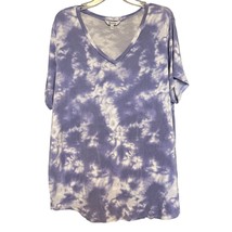 Wildfox Womens T-shirt Lavender 2XL Tie Dye V-Neck Short Sleeve Pullover... - £12.40 GBP