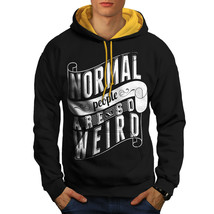 Wellcoda Normal Is Weird Slogan Mens Contrast Hoodie, Funny Casual Jumper - £30.82 GBP