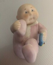 Vintage 1984 Pink Cabbage Patch Kids Ceramic or Porcelain Baby With Rattle - $12.88 CAD