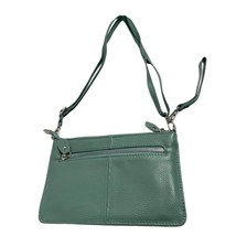Befen Womens Green Double Strap Crossbody Purse handbag 9x6 Pebbled Leather - £15.63 GBP