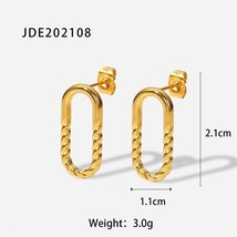 Stainless Steel Shape Croissant Chunky Hoop Earrings For Women Gold Plated Twist - $15.02