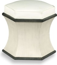 Ottoman Woodbridge Hexagonal Seat Charcoal Gray Accents - £934.44 GBP