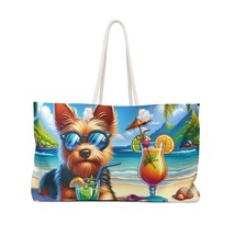 Personalised/Non-Personalised Weekender Bag, Summer Beach Dog, Australian Terrie - £38.74 GBP
