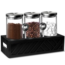 3Pcs Coffee Canister - 50 Oz Glass Coffee Containers With Shelf-Airtight Lids/Sp - $59.99