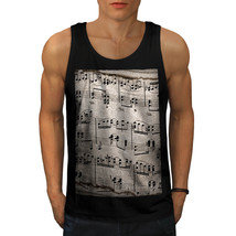 Music Key Notes Tee Old Melody Sheet Men Tank Top - £10.38 GBP