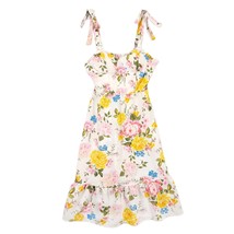 Lily Rose Sz XS Floral Sundress Midi Dress Sweetheart Neckline Smock Milkmaid - £18.09 GBP