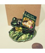 Old World Christmas Glass Blown Green Frog On Lily Pad Christmas Ornamen... - $18.95